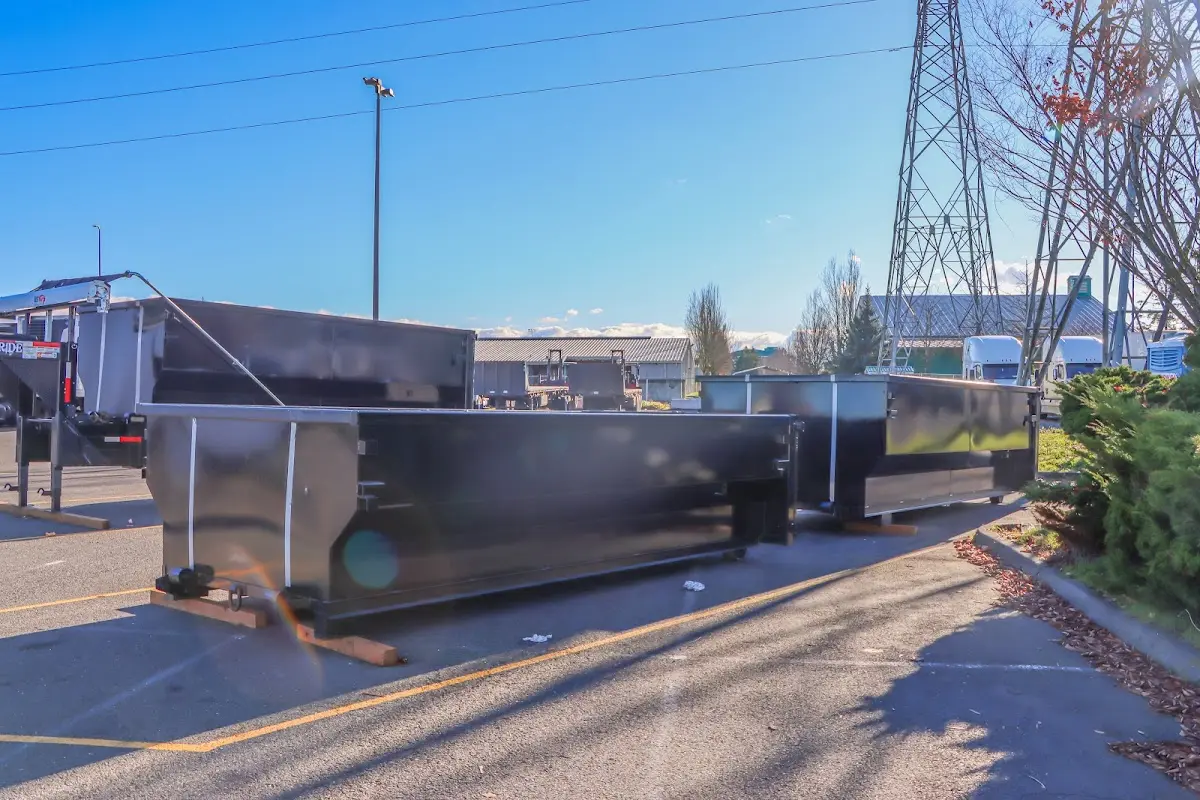 Roll-off dumpster ready for waste disposal at job site for Estate Cleanout Dumpster Rental in Powder Springs